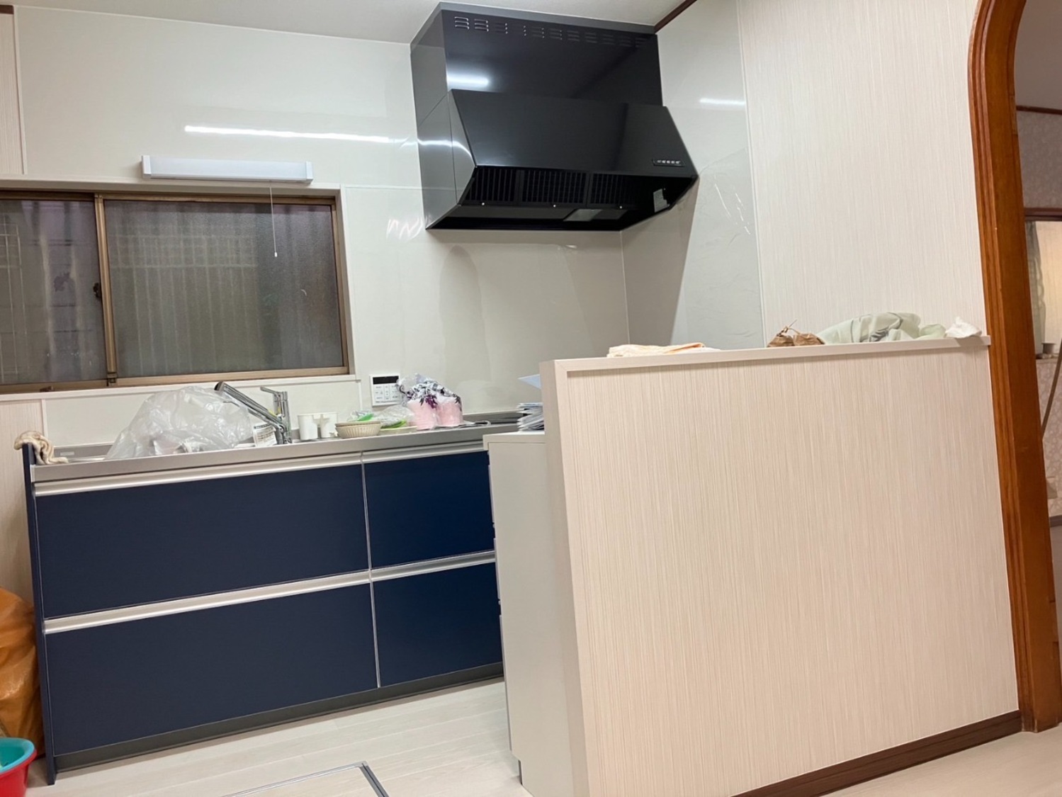 戸建てキッチンリフォーム　TOTOシステムキッチン　ミッテ